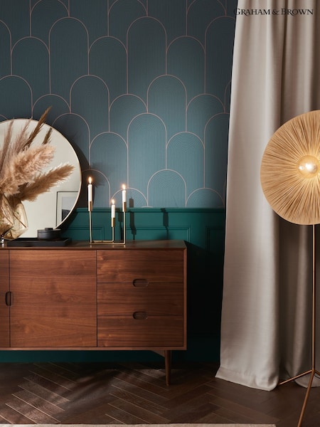Graham & Brown Green or Gold Lancet A4 Wallpaper Sample (AM8980) | £1