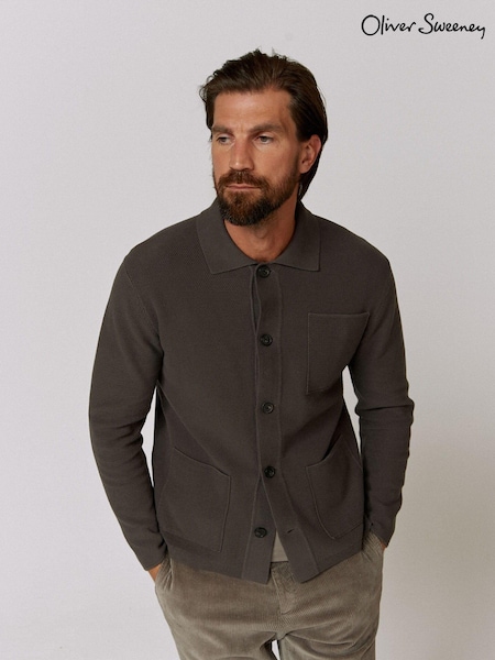 Oliver Sweeney Combed 100% Cotton Brown Overshirt (AM9016) | £199