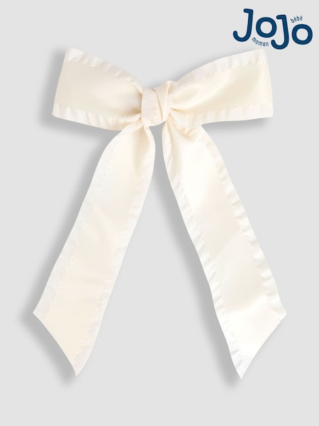 Jojo Maman Bébé Cream Ruffle Bow Clip (AM9035) | £8.50