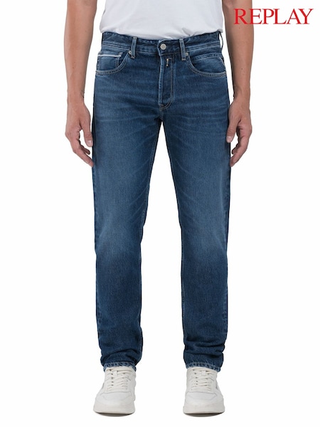 Replay Rinse Straight Fit Grover with 100% Cotton Stretch Jeans (AM9111) | £110