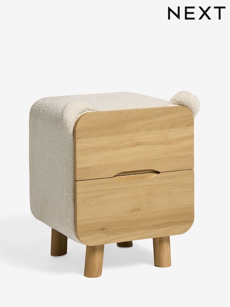 Casual Boucle Oyster Bear Bedside Table (AM9276) | £180