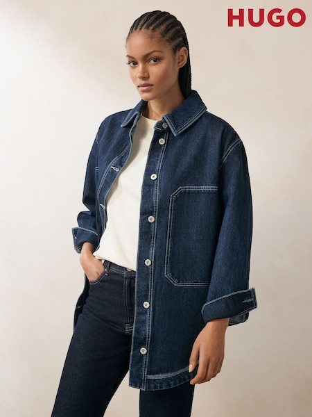 HUGO Blue Denim Oversized Denim Co-ord Jacket (AM9286) | £159