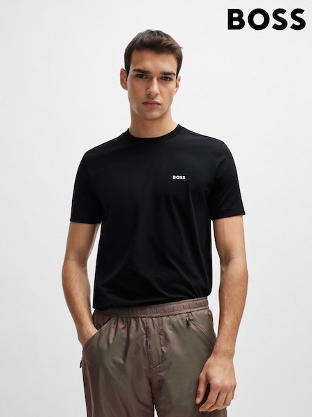 BOSS Dark Black Tipped Cotton T-Shirt (AM9315) | £45