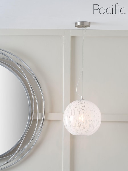 Pacific Lifestyle White Speckled Glass Pendant Ceiling Light (AM9352) | £80