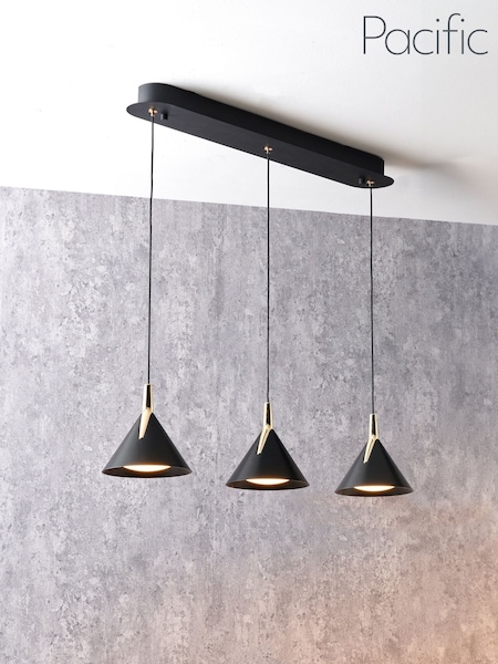 Pacific Lifestyle Black 3 Drop LED Pendant Ceiling Light (AM9353) | £150