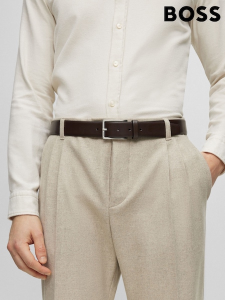 BOSS Dark Brown Erman Leather Belt (AM9402) | £49
