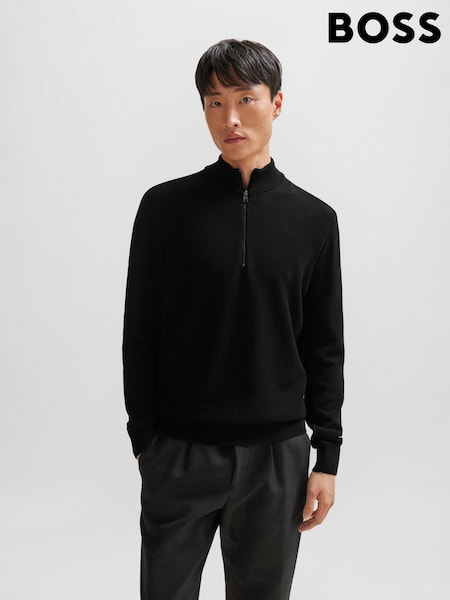 BOSS Black Embrando Quarter Zip Knitted Jumper (AM9403) | £169