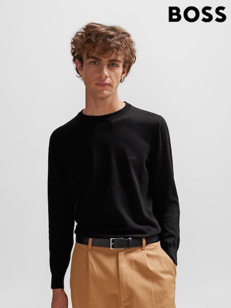 BOSS Black Pacas Embroidered Logo 100% Cotton Jumper (AM9404) | £129
