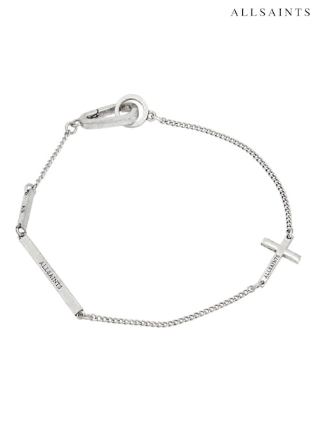 AllSaints Silver Tone Mens Cross Bracelet (AM9551) | £45