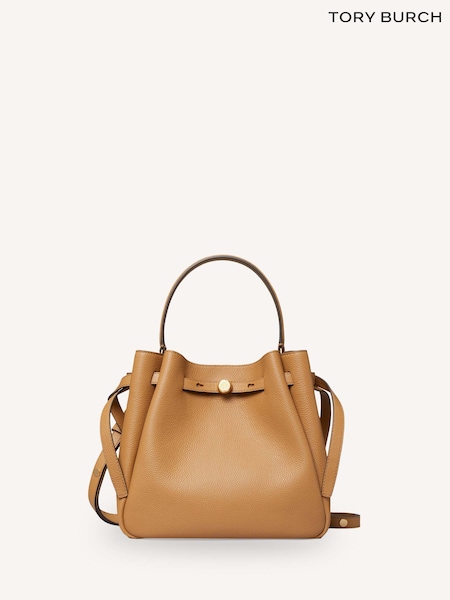 Tory Burch Brown Romy Pebbled Bucket Bag (AM9574) | £435