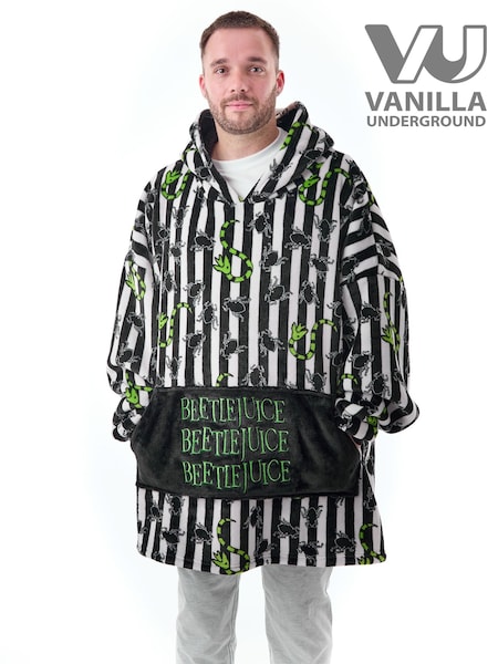 Vanilla Underground Black Unisex Beetle Juice Adults Blanket Hoodie (AM9616) | £44