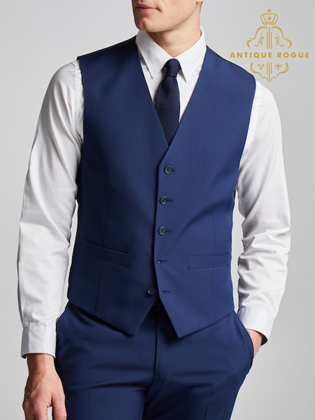 Antique Rogue Blue Slim Sb5 Waistcoat (AM9696) | £64