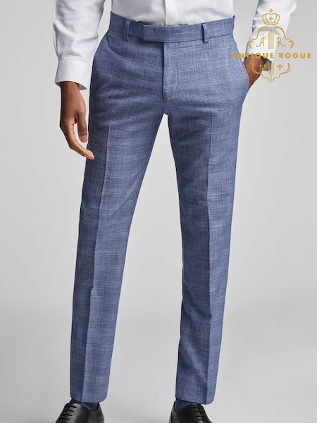 Antique Rogue Blue Hemlock Raspberry Check Trousers (AM9705) | £84