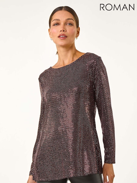 Roman Metallic Shimmer Cowl Back Tunic (AM9736) | £45