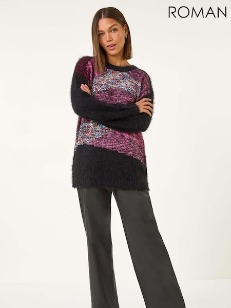 Roman Red Contrast Space Dye Knit Jumper (AM9759) | £40