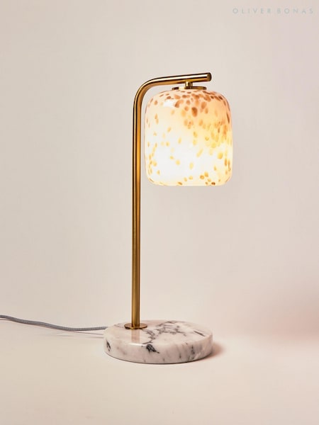 Oliver Bonas Gold Cosmo Glass & Marble Desk & Table Lamp (AM9790) | £85