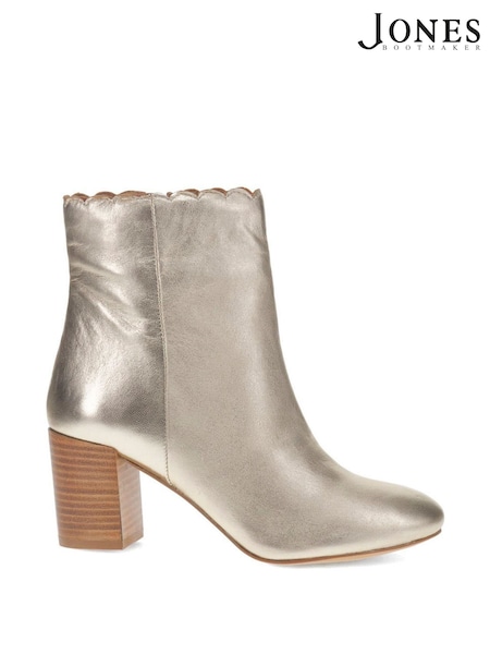 Jones Bootmaker Gold Gold Laurenza Block-Heeled Ankle Boots (AM9794) | £65