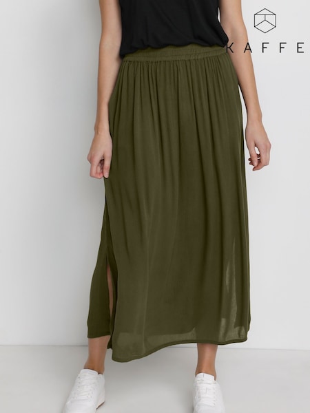Kaffe Sally Elastic Waist Maxi Green Skirt (AM9875) | £40