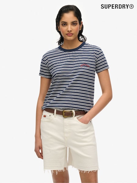 Superdry Blue Navy Essential Logo Slim Fit T-Shirt (AN1005) | £20