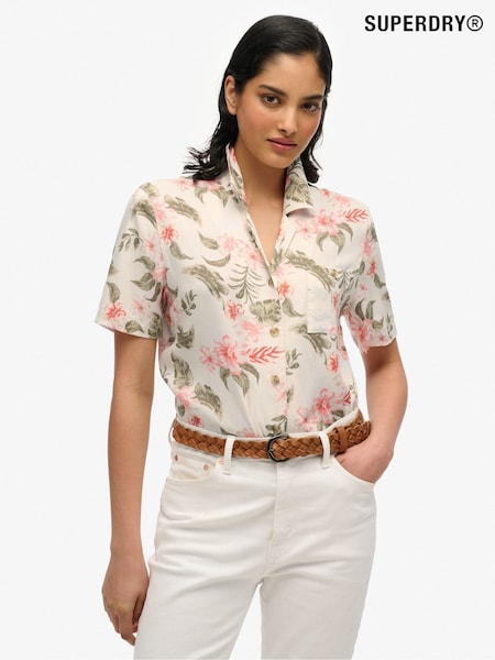 Superdry Cream Beach Resort Shirt (AN1020) | £35
