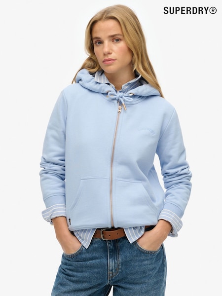 Superdry Light Blue Essential Logo Zip Hoodie (AN1032) | £50
