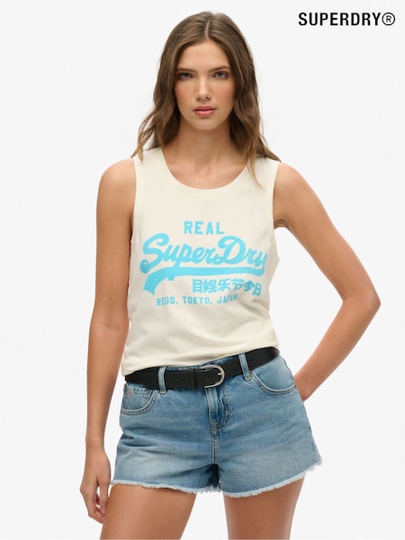 Superdry Natural 100% Cotton Vl Neon Scoop Neck Tank (AN1066) | £25
