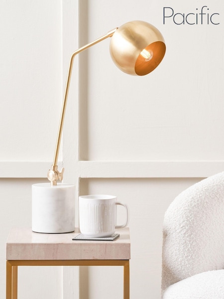 Pacific Gold Metal and Marble Table Lamp (AN1130) | £150