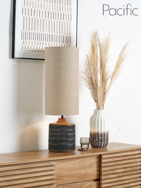 Pacific Black Wash Mango Wood Table Lamp (AN1140) | £180