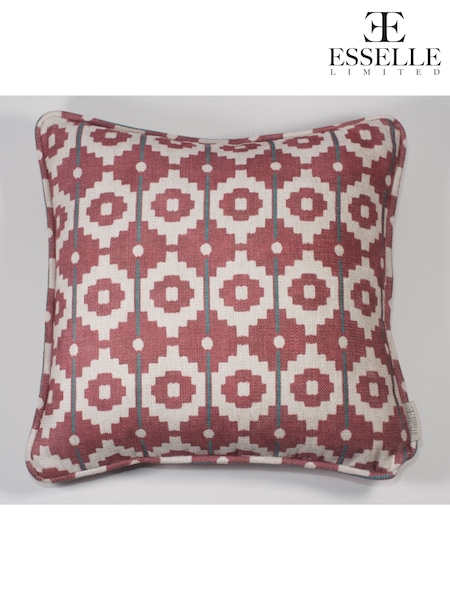 Esselle Red Santiago Geo Cushion (AN1261) | £45