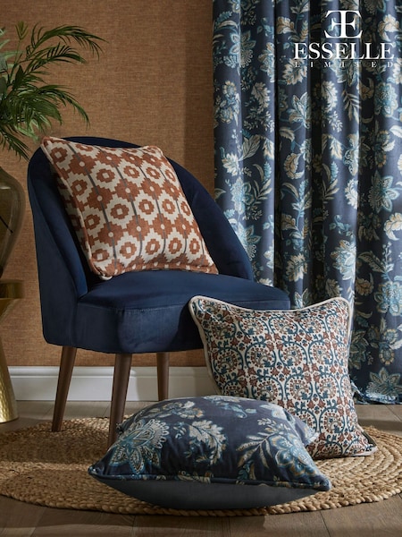 Esselle Blue Veda Linen Cushion (AN1270) | £43