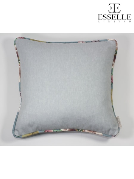 Esselle Blue Eden Plain/Chinoiserie Cushion (AN1271) | £40