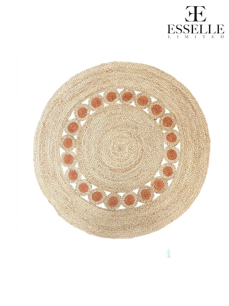 Esselle Orange Prestwich 140D Circle Hand Braided Rug (AN1281) | £100