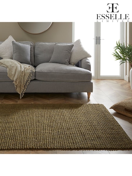 Esselle Green Whitefield 120x170cm Handwoven Boucle Rug (AN1291) | £150