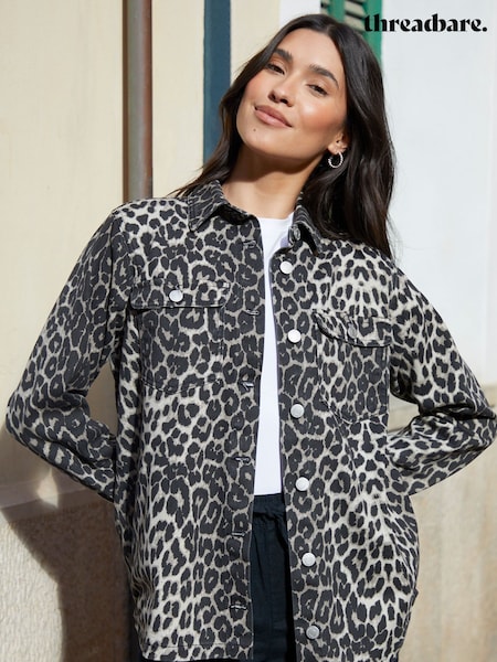 Threadbare Animal Leopard Print Denim 100% Cotton Shacket (AN1360) | £45