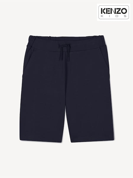 KENZO KIDS Blue Small Tiger Print Logo Bermuda Shorts (AN1375) | £65 - £75