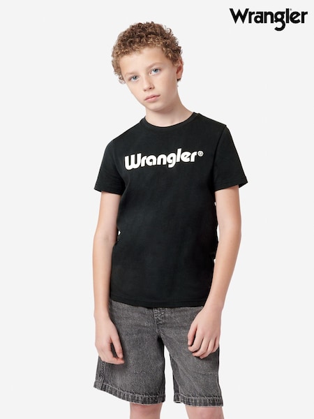 Wrangler Black Boys Tubular 100% Cotton T-Shirt (AN1489) | £18 - £22