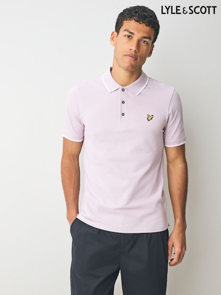 Lyle & Scott Purple Tipped Polo Shirt (AN1508) | £55