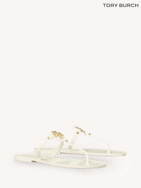 Tory Burch White Mini Miller Flat Thong Sandals (AN1564) | £130