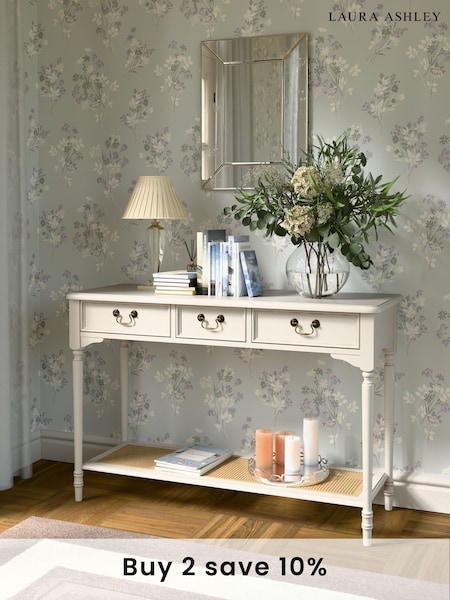 Laura Ashley Dove Grey Clifton 3 Drawer Console Table (AN1677) | £595