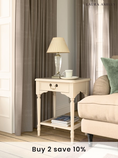 Laura Ashley Ivory Clifton 1 Drawer Side Table (AN1678) | £375