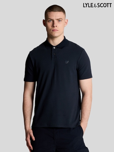 Lyle & Scott Blue Jacquard Sovereign Polo Shirt (AN1733) | £65