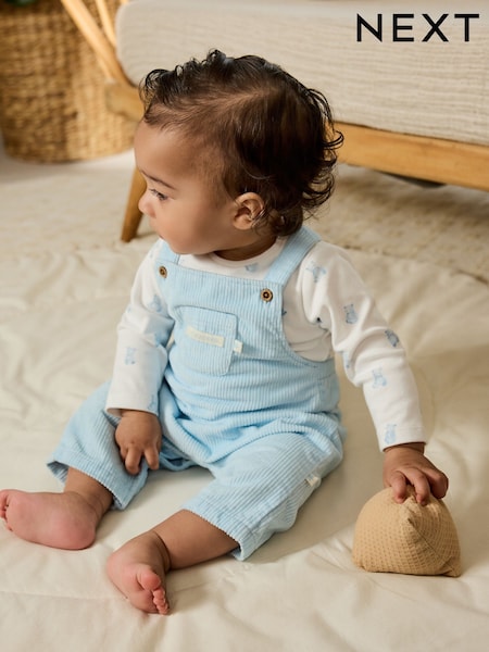 Blue Bear Baby Cord Dungarees and Bodysuit Set (0mths-2yrs) (AN1773) | £19 - £21