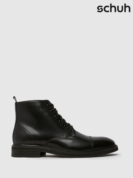 Schuh Darwin Leather Lace Up Black Shoes (AN1823) | £75