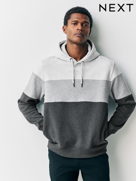 Black/White Marl Colour Block Hoodie (AN1851) | £35