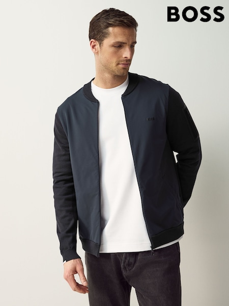 BOSS Navy Ever X Zip Up Knitted Jumper (AN2025) | £229