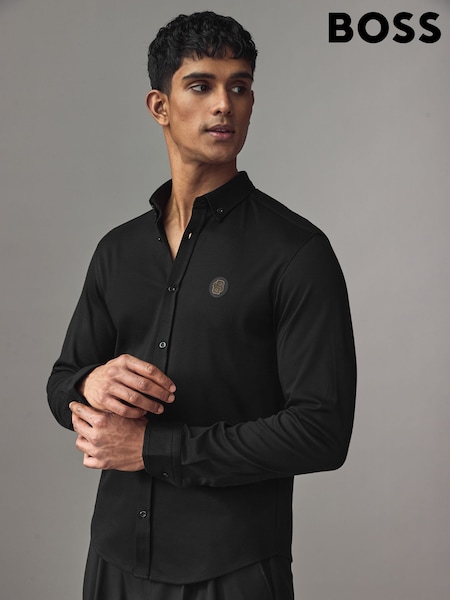 BOSS Black Motion Jersey Stretch Oxford 100% Cotton Shirt (AN2085) | £119