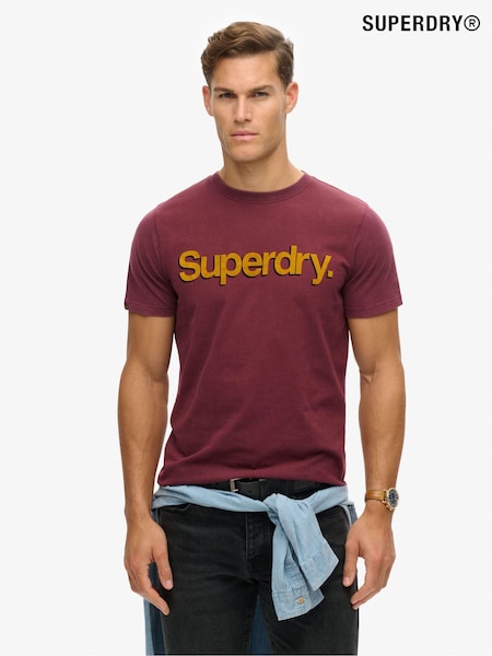 Superdry Purple Classic Core Logo Shadow T-Shirt (AN2110) | £30