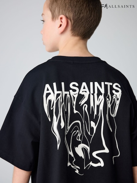 smALLSAINTS Black Oversized Inksaints Crew T-Shirt (AN2133) | £22 - £26