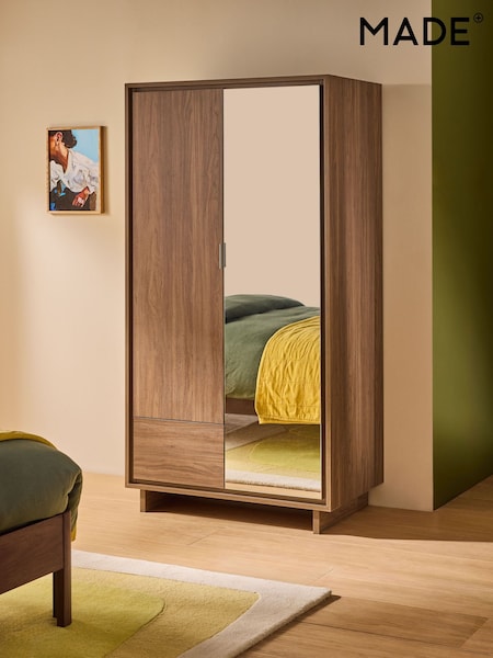 MADE.COM Dark Brown Kaci Mirror Double Wardrobe (AN2147) | £699