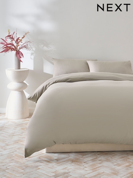 Mid Natural Non Iron Simply Soft Microfibre Duvet Cover and Pillowcase Set (AN2205) | £10 - £25